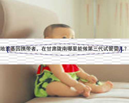 地贫基因携带者，在甘肃陇南哪里能做第三代试管婴儿？